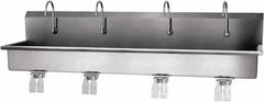 SANI-LAV - 77" Long x 16-1/2" Wide Inside, 1 Compartment, Grade 304 Stainless Steel Hands Free Hand Sink - 16 Gauge, 80" Long x 20" Wide x 18" High Outside, 8" Deep - All Tool & Supply