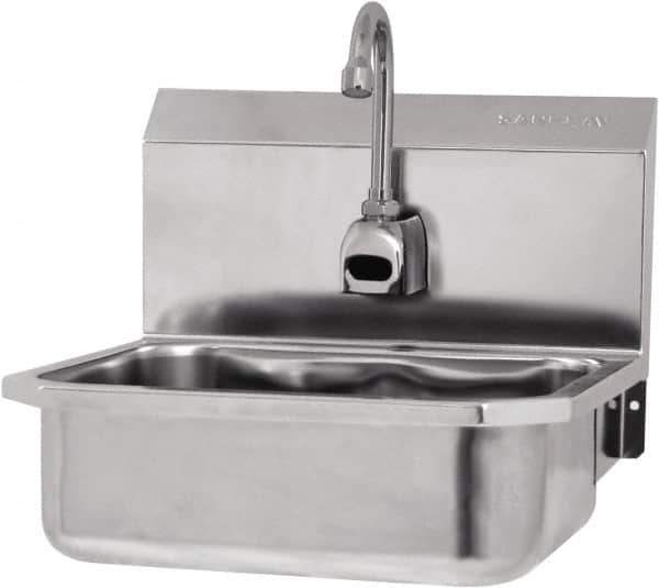 SANI-LAV - 14" Long x 11" Wide Inside, 1 Compartment, Grade 304 Stainless Steel Hands Free Hand Sink - 18 Gauge, 16" Long x 15-1/4" Wide x 16" High Outside, 5" Deep - All Tool & Supply