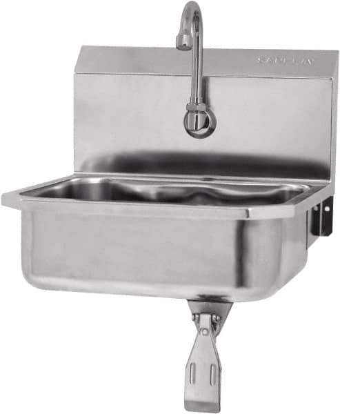 SANI-LAV - 14" Long x 11" Wide Inside, 1 Compartment, Grade 304 Stainless Steel Hands Free Hand Sink - 18 Gauge, 16" Long x 15-1/4" Wide x 16" High Outside, 5" Deep - All Tool & Supply