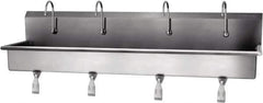 SANI-LAV - 77" Long x 16-1/2" Wide Inside, 1 Compartment, Grade 304 Stainless Steel Hands Free Hand Sink - 16 Gauge, 80" Long x 20" Wide x 18" High Outside, 8" Deep - All Tool & Supply