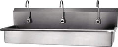 SANI-LAV - 57" Long x 16-1/2" Wide Inside, 1 Compartment, Grade 304 Stainless Steel Hands Free Hand Sink - 16 Gauge, 60" Long x 20" Wide x 18" High Outside, 8" Deep - All Tool & Supply