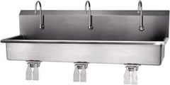 SANI-LAV - 57" Long x 16-1/2" Wide Inside, 1 Compartment, Grade 304 Stainless Steel Hands Free Hand Sink - 16 Gauge, 60" Long x 20" Wide x 18" High Outside, 8" Deep - All Tool & Supply