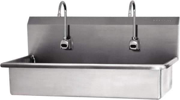 SANI-LAV - 57" Long x 16-1/2" Wide Inside, 1 Compartment, Grade 304 Stainless Steel Hands Free Hand Sink - 16 Gauge, 40" Long x 20" Wide x 18" High Outside, 8" Deep - All Tool & Supply