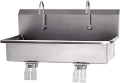 SANI-LAV - 37" Long x 16-1/2" Wide Inside, 1 Compartment, Grade 304 Stainless Steel Hands Free Hand Sink - 16 Gauge, 40" Long x 20" Wide x 18" High Outside, 8" Deep - All Tool & Supply