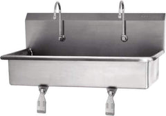 SANI-LAV - 37" Long x 16-1/2" Wide Inside, 1 Compartment, Grade 304 Stainless Steel Hands Free Hand Sink - 16 Gauge, 40" Long x 20" Wide x 18" High Outside, 8" Deep - All Tool & Supply