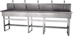 SANI-LAV - 97" Long x 16-1/2" Wide Inside, 1 Compartment, Grade 304 Stainless Steel Hands Free Hand Sink - 16 Gauge, 100" Long x 20" Wide x 45" High Outside, 8" Deep - All Tool & Supply