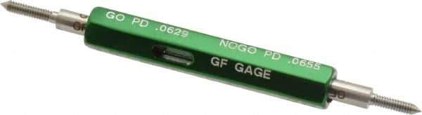 GF Gage - #1-64, Class 2B, Double End Plug Thread Go/No Go Gage - Hardened Tool Steel, Size 000 Handle Included - All Tool & Supply