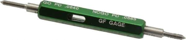 GF Gage - #1-72, Class 2B, Double End Plug Thread Go/No Go Gage - Hardened Tool Steel, Size 000 Handle Included - All Tool & Supply