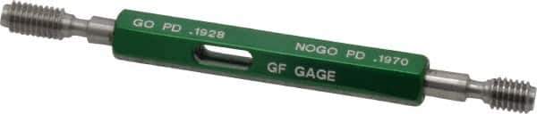 GF Gage - #12-28, Class 2B, Double End Plug Thread Go/No Go Gage - Hardened Tool Steel, Size 0 Handle Included - All Tool & Supply