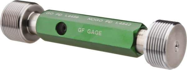 GF Gage - 1-1/2 - 12, Class 2B, Double End Plug Thread Go/No Go Gage - Hardened Tool Steel, Size 5 Handle Included - All Tool & Supply