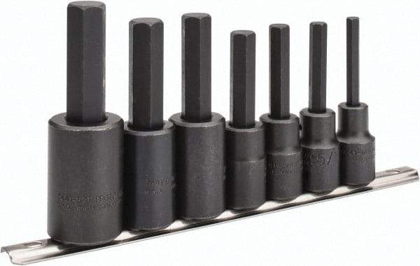 Proto - 7 Piece 1/2" Drive Inch Impact Hex Bit Socket Set - 1/4 to 5/8" Hex - All Tool & Supply