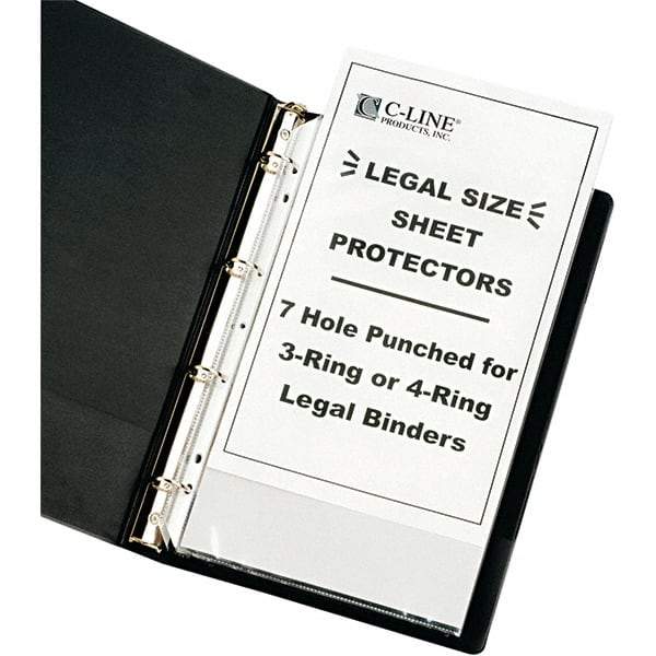 C-LINE - 50 Piece Clear Sheet Protectors-Ring Binder - 14" High x 8-1/2" Wide - All Tool & Supply