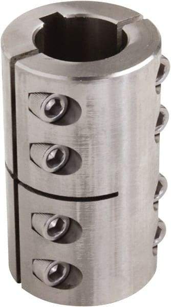 Climax Metal Products - 7/8" Inside x 1-5/8" Outside Diam, Two Piece Rigid Coupling with Keyway - 2-1/2" Long x 3/16" Keyway Width x 3/32" Keyway Depth - All Tool & Supply