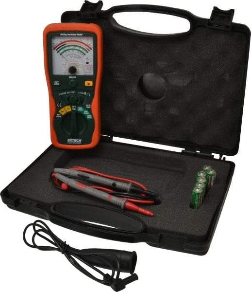 Extech - Analog Display, 400 Megohm Electrical Insulation Resistance Tester & Megohmmeter - 1,000 VDC Max Test Voltage, Powered by 1.5V AA Battery - All Tool & Supply