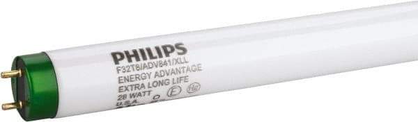 Philips - 28 Watt Fluorescent Tubular Medium Bi-Pin Lamp - 4,100°K Color Temp, 2,725 Lumens, T8, 36,000 hr Avg Life - All Tool & Supply