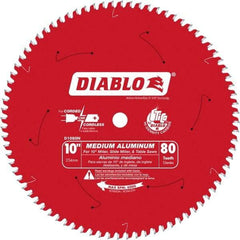 Freud - 10" Diam, 5/8" Arbor Hole Diam, 80 Tooth Wet & Dry Cut Saw Blade - Carbide-Tipped, Burr-Free Action, Standard Round Arbor - All Tool & Supply