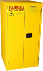 PRO-SAFE - 2 Door, 2 Shelf, Yellow Steel Standard Safety Cabinet for Flammable and Combustible Liquids - 65" High x 34" Wide x 34" Deep, Self Closing Door, 3 Point Key Lock, 60 Gal Capacity - All Tool & Supply