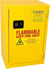 PRO-SAFE - 1 Door, 1 Shelf, Yellow Steel Space Saver Safety Cabinet for Flammable and Combustible Liquids - 35" High x 23" Wide x 18" Deep, Self Closing Door, 3 Point Key Lock, 12 Gal Capacity - All Tool & Supply