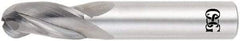 OSG - 9/16" Diam, 1-1/8" LOC, 3 Flute Solid Carbide Ball End Mill - Uncoated, Single End, 3-1/2" OAL, 9/16" Shank Diam, Spiral Flute - All Tool & Supply