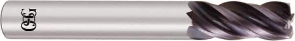 OSG - 3/8", 4 Flute, Single End, Solid Carbide, 0.03" Corner Radius End Mill - 2-1/2" OAL, Right Hand Flute, Right Hand Cut - All Tool & Supply