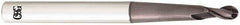 OSG - 3/8" Diam, 0.6" LOC, 2 Flute Solid Carbide Ball End Mill - TiAlN Finish, Single End, 4" OAL, 1/2" Shank Diam, Spiral Flute - All Tool & Supply