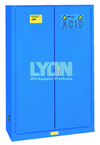 Acid Storage Cabinet - #5544 - 43 x 18 x 65" - 45 Gallon - w/2 shelves, three poly trays, 2-door manual close - Blue Only - All Tool & Supply