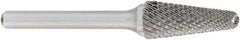 OSG - 3/8" Cut Diam, 1/4" Shank Diam, Taper Head Burr - Carbide, Radius End, 1-1/16" LOC, 6" OAL - All Tool & Supply