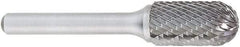 OSG - 3/8" Cut Diam, 1/4" Shank Diam, Cylinder with Radius Head Burr - Carbide, Radius End, 3/4" LOC, 6" OAL - All Tool & Supply