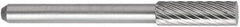 OSG - 5/32" Cut Diam, 1/8" Shank Diam, Cylinder with Radius Head Fluted Cut Burr - Carbide, Radius End, 1/2" LOC, 1-1/2" OAL - All Tool & Supply