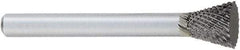 OSG - 1/4" Cut Diam, 1/4" Shank Diam, Inverted Cone Head Burr - Carbide, Flat End, 5/16" LOC, 2" OAL - All Tool & Supply