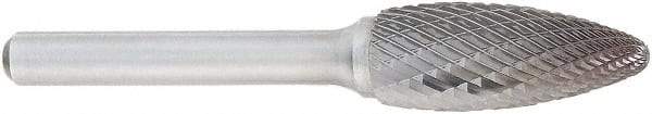 OSG - 5/8" Cut Diam, 1/4" Shank Diam, Flame Head Burr - Carbide, Radius End, 1-7/16" LOC, 2" OAL - All Tool & Supply