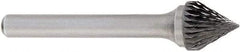 OSG - 5/8" Cut Diam, 1/4" Shank Diam, Cone Head Burr - Carbide, Point End, 2" OAL - All Tool & Supply