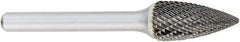 OSG - 3/4" Cut Diam, 1/4" Shank Diam, Tree Head Burr - Carbide, Point End, 1-1/2" LOC, 2" OAL - All Tool & Supply