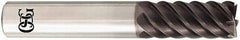 OSG - 1/2", 1" LOC, 1/2" Shank Diam, 3" OAL, 6 Flute, Solid Carbide Square End Mill - Single End, TiAlN Finish, Spiral Flute, 50° Helix, Centercutting, Right Hand Cut, Right Hand Flute, Series HP450 - All Tool & Supply