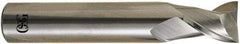 OSG - 10.5mm, 22mm LOC, 12mm Shank Diam, 75mm OAL, 2 Flute, Solid Carbide Square End Mill - Single End, Uncoated, Spiral Flute, 30° Helix, Right Hand Cut, Right Hand Flute, Series 8120 - All Tool & Supply