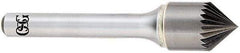 OSG - 1/4" Head Diam, 1/4" Shank Diam, 18 Flute 90° Solid Carbide Countersink - Bright Finish, Single End, Straight Shank, Right Hand Cut - All Tool & Supply