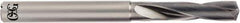 OSG - 23/64" 140° Spiral Flute Solid Carbide Screw Machine Drill Bit - WXS Finish, Right Hand Cut, 46mm Flute Length, 106mm OAL, Standard Point, Straight Shank, Through Coolant - All Tool & Supply