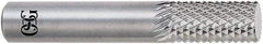 OSG - 1/4" Diam, 3/4" LOC, Drill Point End, Solid Carbide Diamond Pattern Router Bit - Right Hand Cut, 2-1/2" OAL, 1/4" Shank Diam, Use on Glass Reinforced Polyester, Graphite Composite Laminates, Kevlar, Phenolic Epoxy - All Tool & Supply