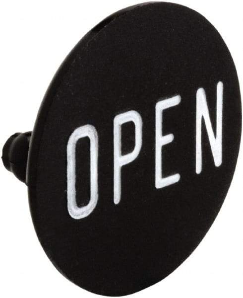 Square D - Legend Insert - Open - Black Background, White Letters, 30mm Hole Diameter - All Tool & Supply