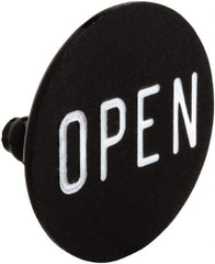 Square D - Legend Insert - Open - Black Background, White Letters, 30mm Hole Diameter - All Tool & Supply