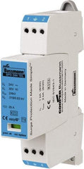 Cooper Bussmann - 2 Pole, 1 Phase, 1 kA Nominal Current, 90mm Long x 18mm Wide x 66mm Deep, Thermoplastic Hardwired Surge Protector - DIN Rail Mount, 24 VAC/VDC, 30 VAC/VDC Operating Voltage, 30 kA Surge Protection - All Tool & Supply