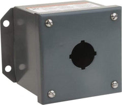 Square D - 1 Hole, 30mm Hole Diameter, Steel Pushbutton Switch Enclosure - 5-1/4 Inch High x 4.17 Inch Wide x 3.62 Inch Deep, 1, 3, 13 NEMA Rated - All Tool & Supply