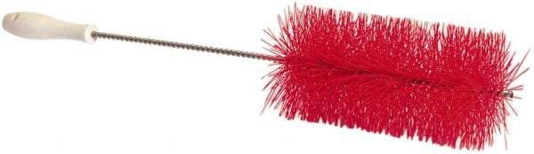 PRO-SOURCE - 1" Bristle Length, Plastic Food Service Brush - 6-1/2" Long x 2" Wide Head, 21" OAL, Red, Wire Block - All Tool & Supply