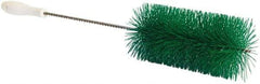 PRO-SOURCE - 1" Bristle Length, Plastic Food Service Brush - 6-1/2" Long x 2" Wide Head, 21" OAL, Green, Wire Block - All Tool & Supply