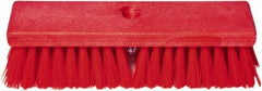 PRO-SOURCE - 1-3/4" Bristle Length, Polypropylene Food Service Brush - 10" Long x 2-1/2" Wide Head, Red, Foam Block - All Tool & Supply