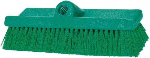 PRO-SOURCE - 1-3/4" Bristle Length, Polypropylene Food Service Brush - 10" Long x 5" Wide Head, 20" OAL, Long Handle, Green, Foam Block - All Tool & Supply