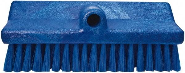 PRO-SOURCE - 1-3/4" Bristle Length, Polypropylene Food Service Brush - 10" Long x 5" Wide Head, 20" OAL, Long Handle, Blue, Foam Block - All Tool & Supply