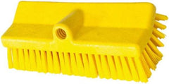 PRO-SOURCE - 1-3/4" Bristle Length, Polypropylene Food Service Brush - 10" Long x 5" Wide Head, 20" OAL, Long Handle, Yellow, Foam Block - All Tool & Supply