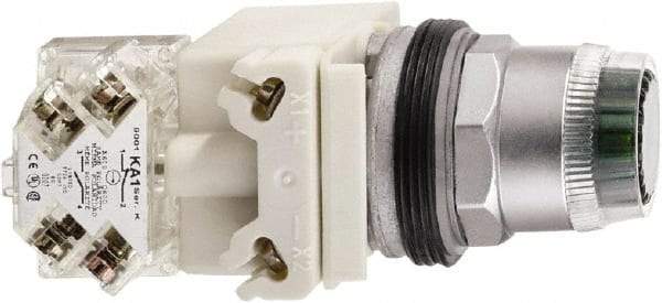 Schneider Electric - 1.18 Inch Mount Hole, Extended Straight, Pushbutton Switch - Round, Yellow Pushbutton, Illuminated, Momentary (MO), Weatherproof, Dust and Oil Resistant - All Tool & Supply