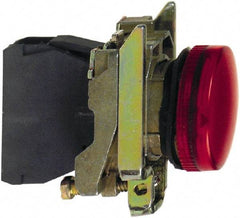 Schneider Electric - 250 V Red Lens Pilot Light - Round Lens, Screw Clamp Connector, 30mm Wide, Vibration Resistant, Water Resistant - All Tool & Supply